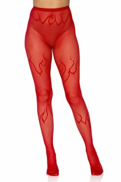 LEG AVENUE Light My Fire Fishnet Tights[Red] -AKUMU INK shop 9288 W7408 07 003copy