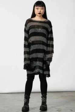 KILLSTAR Abyss Knit Sweater [BLACK/GLITTER] [UNISEX] -AKUMU INK shop ABYSS KNIT SWEATER W B x670 be158358 33d9 4f12 b9ce 959bb73fe967