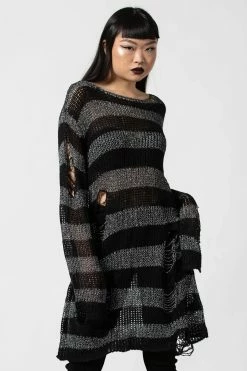 KILLSTAR Abyss Knit Sweater [BLACK/GLITTER] [UNISEX]