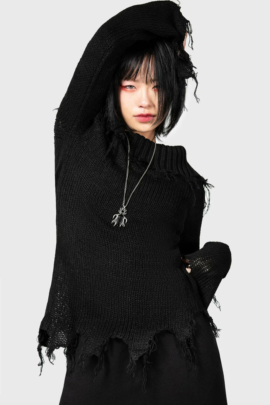 KILLSTAR Aelfwine Asymmetric Sweater 3 KILLSTAR Aelfwine Asymmetric Sweater