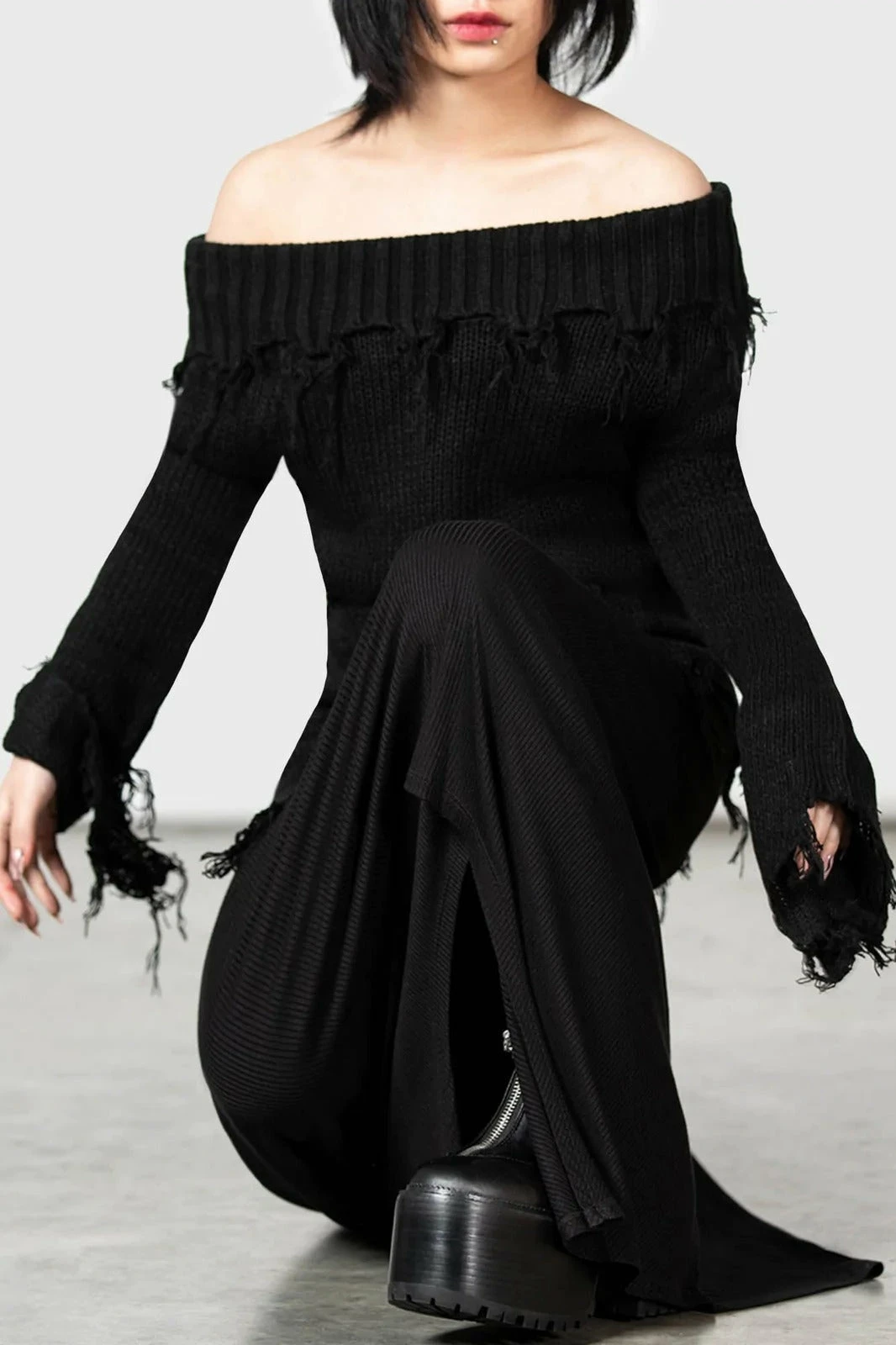 KILLSTAR Aelfwine Asymmetric Sweater 5 KILLSTAR Aelfwine Asymmetric Sweater - Image 3
