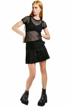 Tripp NYC Super Rocker Skirt [Black/Black] -AKUMU INK shop AF2271 BLKBLKSILVER FULL 1000x 57463470 5123 4f81 ab45 8b1f853e31e4