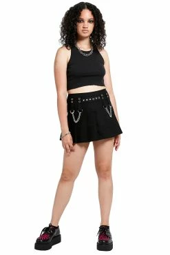 TRIPP NYC Tripp Studded Chain Skirt [Black] -AKUMU INK shop AF2814 BLK FL