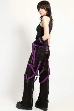 Tripp NYC Multi-Eyelet Pants [Black/Purple] -AKUMU INK shop AF4360 BLKPURP FULL 1000xcopy