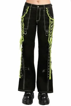 TRIPP NYC Lolita Dark Street Pants [Black/Lime Green]