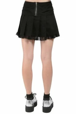 TRIPP NYC Lolita Pleated Skirt [Black/Black] -AKUMU INK shop AF4386 BLKBLK B