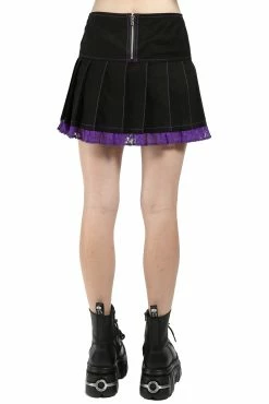 TRIPP NYC Lolita Pleated Skirt [Black/Purple] -AKUMU INK shop AF4386 BLKPURP B 1000x b734eed6 3c70 452d a4e0 1476318aa11c