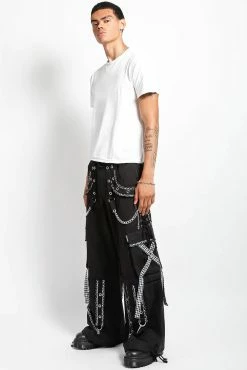 Tripp NYC Peep Dark Street Pants [BLACK/WHITE] -AKUMU INK shop AF7123M BLKWHTGING FULL 1000x 2e9c22d2 b149 49f2 995f eb9fdeae1bbc