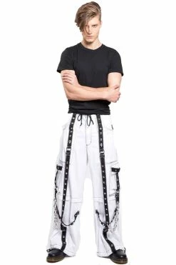 TRIPP NYC Tripp Pyramid Stud Pants [White] -AKUMU INK shop AF7383M WHTBLK FL 1622x a91273a1 c150 4720 afde a6fdb22e2788