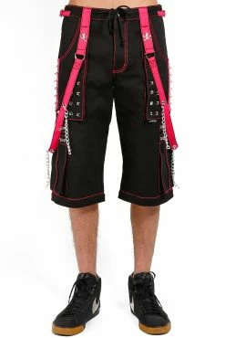 TRIPP NYC Tripp Step Chain Pants [Black/Pink] -AKUMU INK shop AFf7713M BLKPINK SHORTS