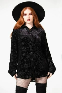 KILLSTAR Alchemight Burnout Button-Up Shirt [UNISEX]