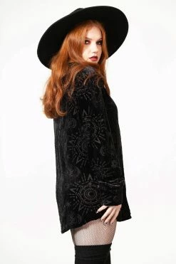 KILLSTAR Alchemight Burnout Button-Up Shirt [UNISEX] -AKUMU INK shop ALCHEMIGHT BURNOUT BUTTON UP SHIRT W F x1600copy