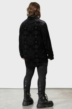 KILLSTAR Alchemight Burnout Button-Up Shirt [UNISEX] -AKUMU INK shop ALT EMO ALCHEMIGHT BURNOUT BUTTON UP SHI