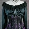Gallery Serpentine Victorian Under Corset Chemise, Long Sleeved 2 Gallery Serpentine Victorian Under Corset Chemise, Long Sleeved -AKUMU INK shop Alicelongsleevechemisesatin