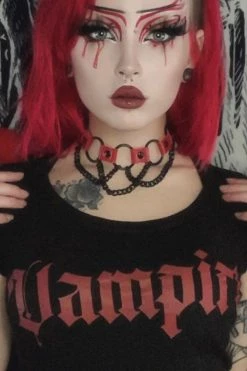 VampireFreaks I'm A Vampire Crop Top -AKUMU INK shop Alt Y2k Arm Warmers