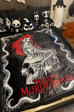 VampireFreaks The Little Murdermaid Throw Blanket -AKUMU INK shop Ariel Goth Decoration