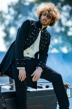 DEVIL FASHION Black Pirate Coat, S & M