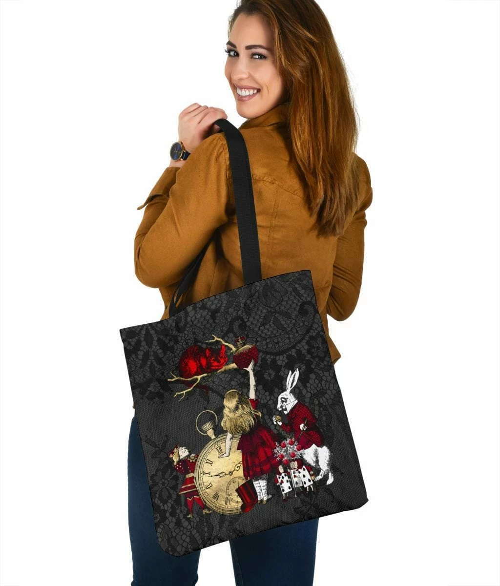 Gallery Serpentine Gothic Lace Alice In Wonderland - Handy Tote Bag 6 Gallery Serpentine Gothic Lace Alice In Wonderland - Handy Tote Bag - Image 4