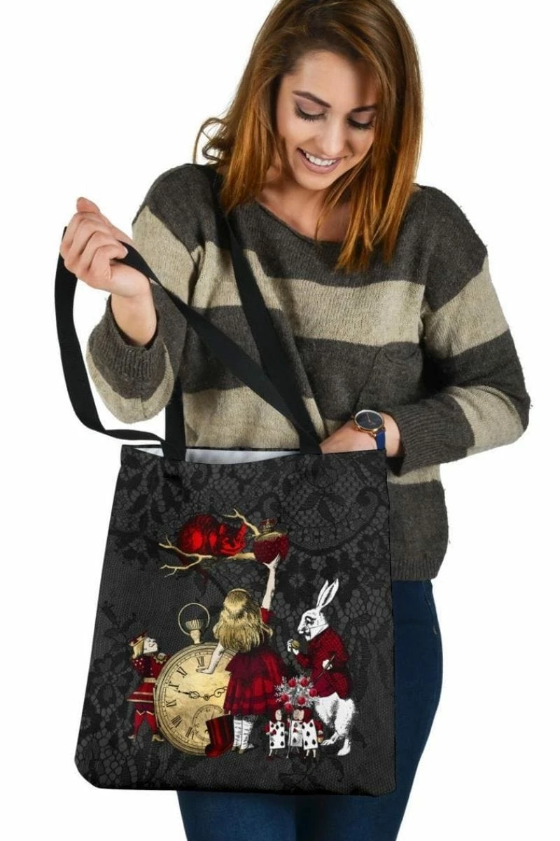 Gallery Serpentine Gothic Lace Alice In Wonderland - Handy Tote Bag 3 Gallery Serpentine Gothic Lace Alice In Wonderland - Handy Tote Bag