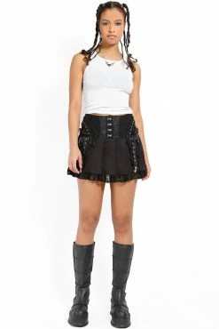 Tripp NYC Enchanted Pleated Skirt [Black/Black] -AKUMU INK shop BC4129 BLKBLK FULL 1000x bcc8a31a 8eeb 4a0e a397 e3dfe3ef3507