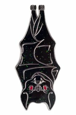 Kreepsville Hanging Bat Glitter Enamel Pin