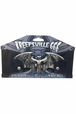 Kreepsville Bat Elastic Waist Belt [SILVER BAT] -AKUMU INK shop BTWBTS 3