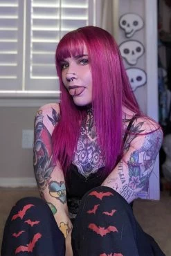 VampireFreaks Vampire Bat Joggers [Red Bats] -AKUMU INK shop Bat Joggers