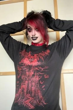 VampireFreaks Vampire Castle Tee [BLOOD RED] [Multiple Styles Available] -AKUMU INK shop Bat T Shirt 66c4228e baad 4fa3 bf38 1d243c97fa5f