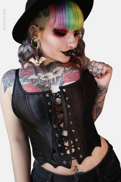 FOREST INK Bat Wing Corset Top