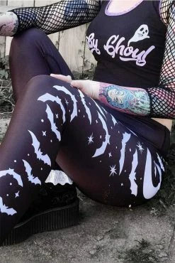 Too Fast Bats And Stars High Waist Leggings 15 Too Fast Bats And Stars High Waist Leggings -AKUMU INK shop Batss