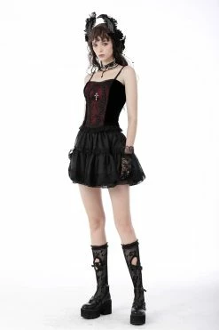 DARK IN LOVE Burgundy Blood Ruffle Top -AKUMU INK shop Beautiful Gothic Top