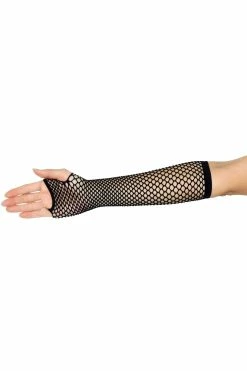 LEG AVENUE Shallow Grave Fishnet Gloves -AKUMU INK shop Black Fishnet Womens Gloves