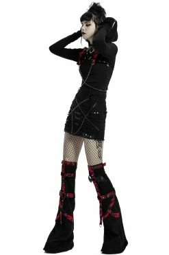 PUNK RAVE Little Black Raincloud Mini Skirt -AKUMU INK shop Black Gothic Sexy Short SKirt