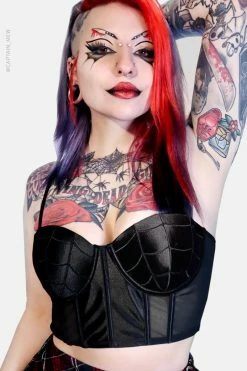 FOREST INK Black Widow Corset Top -AKUMU INK shop Black Widow corset