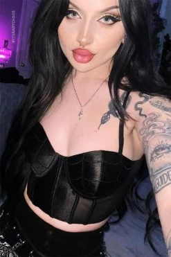 FOREST INK Black Widow Corset Top -AKUMU INK shop Black widow corset Lifestyle2 750xcopy