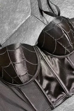 FOREST INK Black Widow Corset Top -AKUMU INK shop Black widow corset Product photo 6 600x900copy