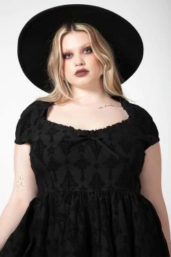 KILLSTAR Crossed Chloe Flocked Skater Dress -AKUMU INK shop CROSSED CHLOE FLOCKED SKATER DRESS PLUS W C x1600 f8b7171c 25e3 4317 91d8 4afd31243871