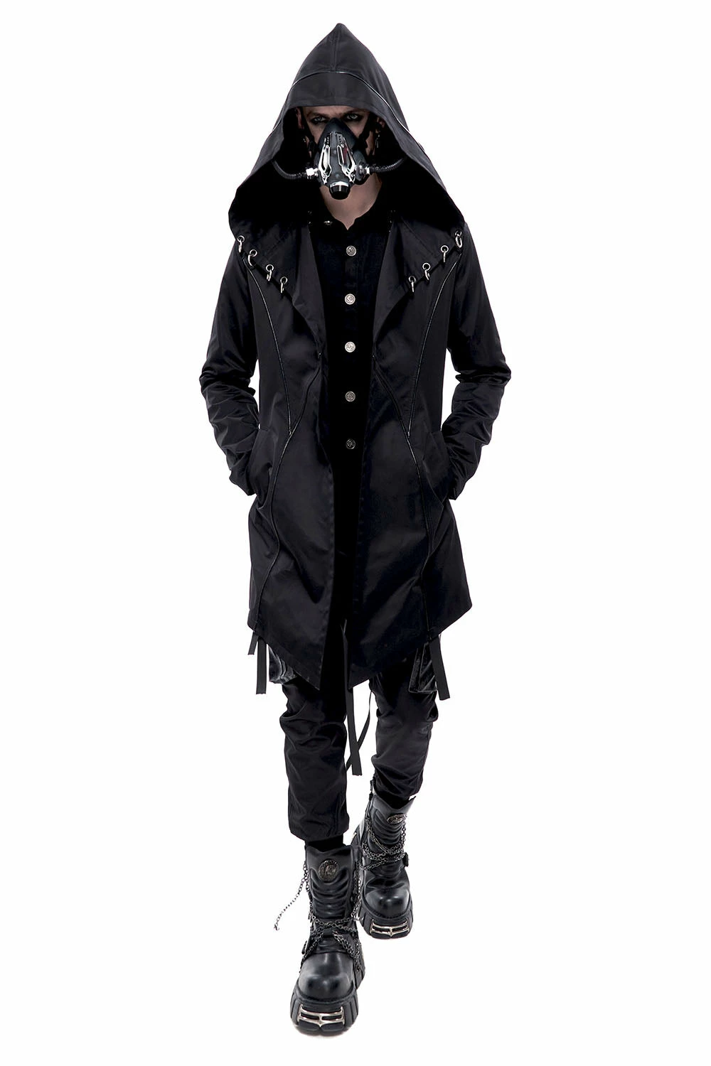 DEVIL FASHION Black Butcher Pierced Coat 3 DEVIL FASHION Black Butcher Pierced Coat