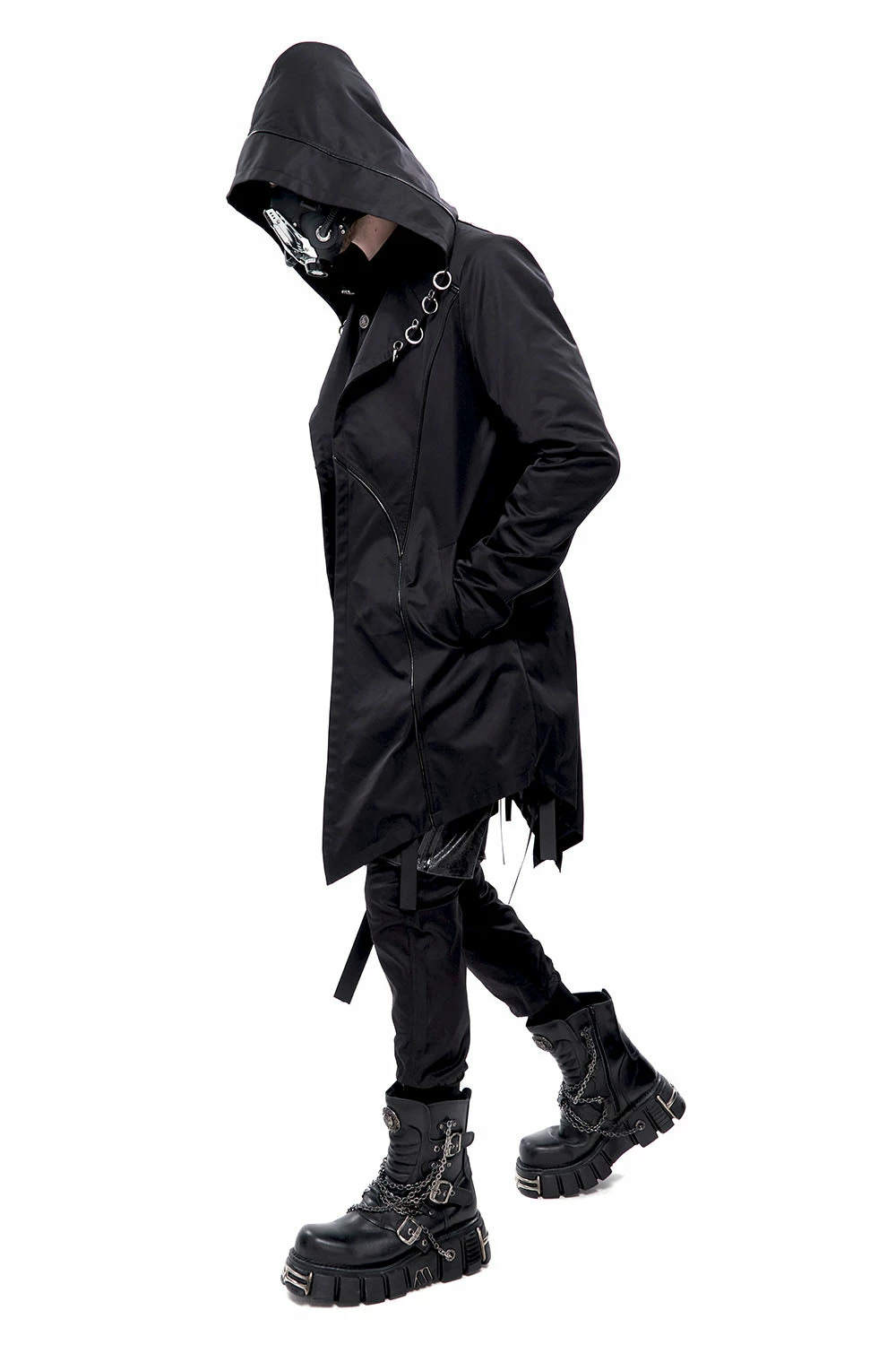 DEVIL FASHION Black Butcher Pierced Coat 6 DEVIL FASHION Black Butcher Pierced Coat - Image 4