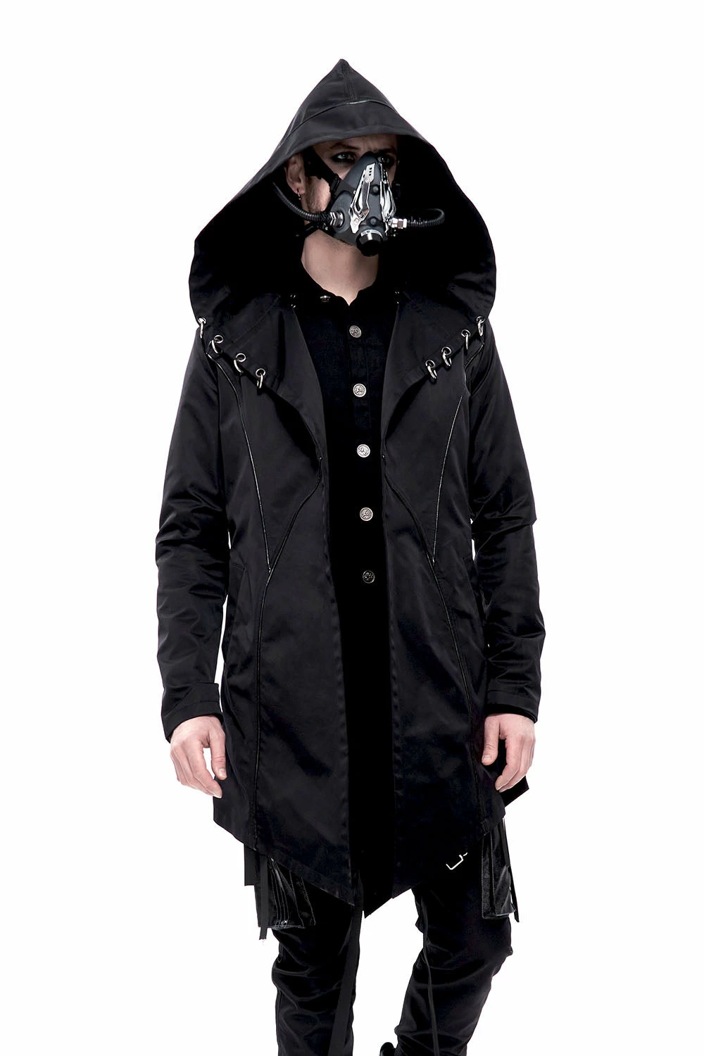 DEVIL FASHION Black Butcher Pierced Coat 8 DEVIL FASHION Black Butcher Pierced Coat - Image 6