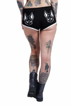 Too Fast Witchy Cat Familiar Short Shorts -AKUMU INK shop Cat Shorts