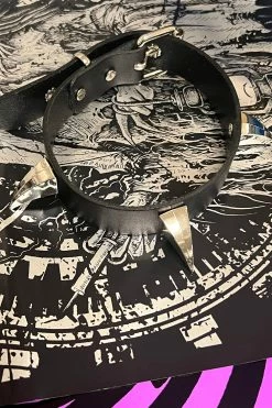 Funk Plus Claws Out Choker [3 Spikes] -AKUMU INK shop Collar Goth