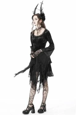 DARK IN LOVE Vampire Veins Velvet Dress -AKUMU INK shop Coven Witch Dress