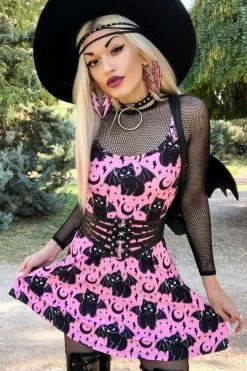 Too Fast Vampurr The Vampire Cat Skater Dress -AKUMU INK shop Creepy Cute Dress