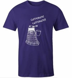 Victorian And Steampunk Purple Dalek Needs Caffeine Meme Tee -AKUMU INK shop DALEK MENS PURPLE