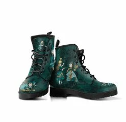Gallery Serpentine Alice In Wonderland Green, Vegan Women's Boots, FREE Shipping -AKUMU INK shop DGA1GREENALICEBOOTS3