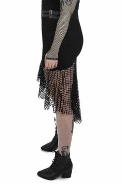 PUNK RAVE Grave Girl Fishnet Skirt -AKUMU INK shop DQ 515 3