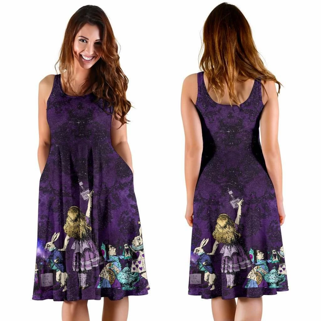 Gallery Serpentine Gothic Alice In Wonderland Dress, Purple 7 Gallery Serpentine Gothic Alice In Wonderland Dress, Purple - Image 5