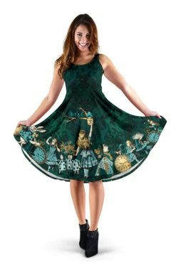 Gallery Serpentine Alice In Wonderland Green Dress - Alice Dress With Pockets