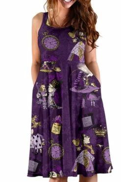Gallery Serpentine Alice In Wonderland Summer Dress - Purple Alice Dress With Pockets 11 Gallery Serpentine Alice In Wonderland Summer Dress - Purple Alice Dress With Pockets -AKUMU INK shop DRA5PURPLEALICEINWONDERLANDDRESS5